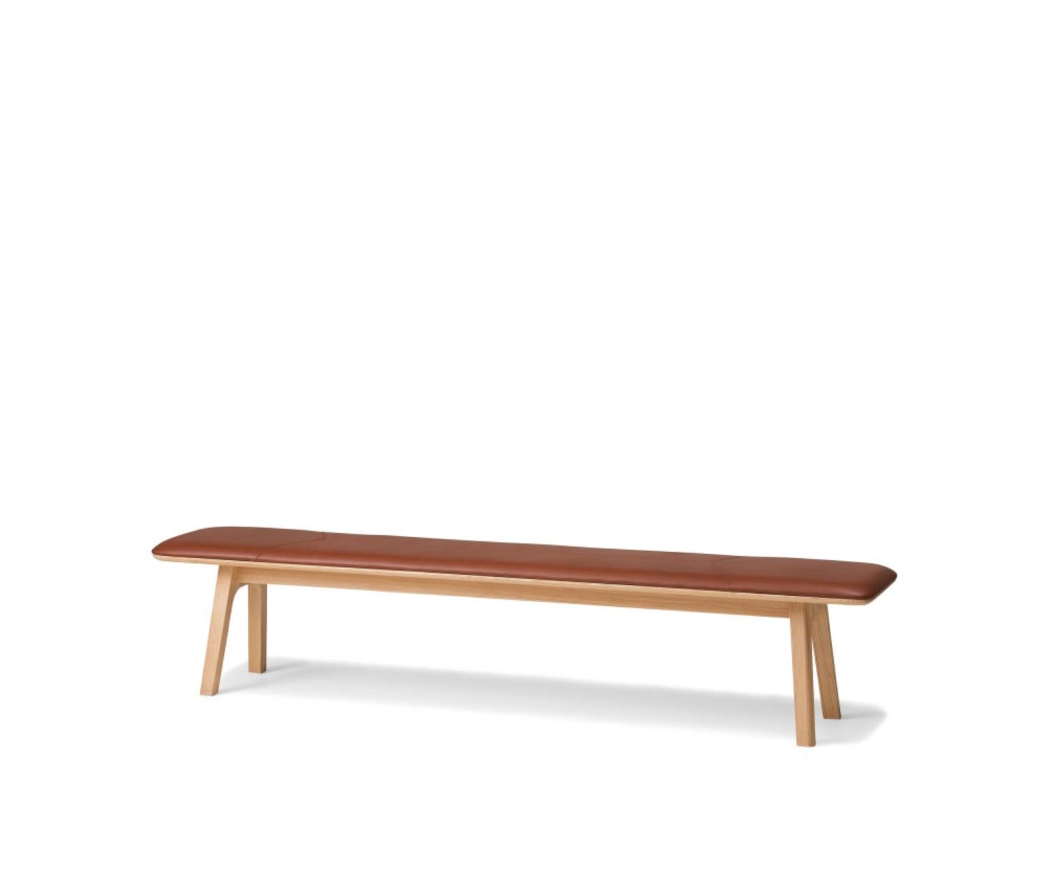 Moderne Conde House Ten Designer Sitzbank Eiche in Leder Cognac gepolstert