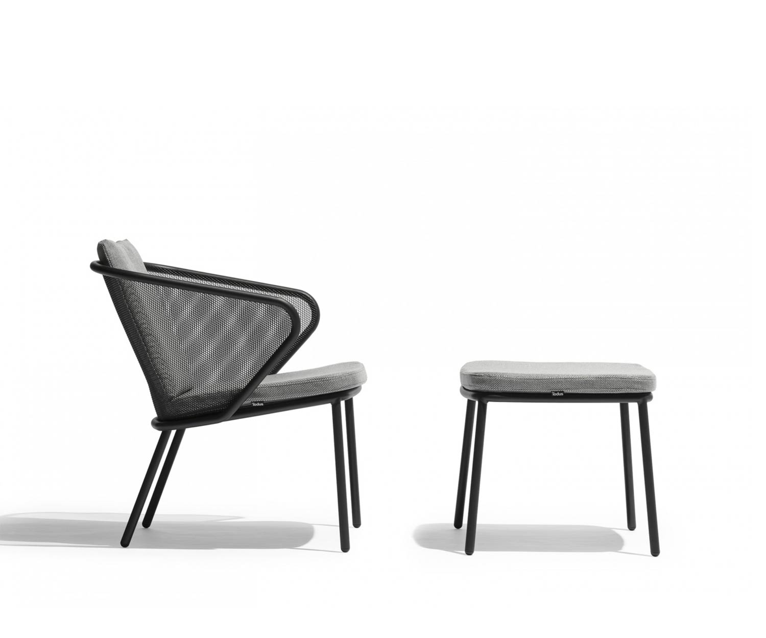 Hochwertiger Todus Condor Design Loungesessel mit Polster in Anthrazit