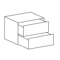  B 61 cm / H 41 cm / T 47 cm (2 Schubladen)