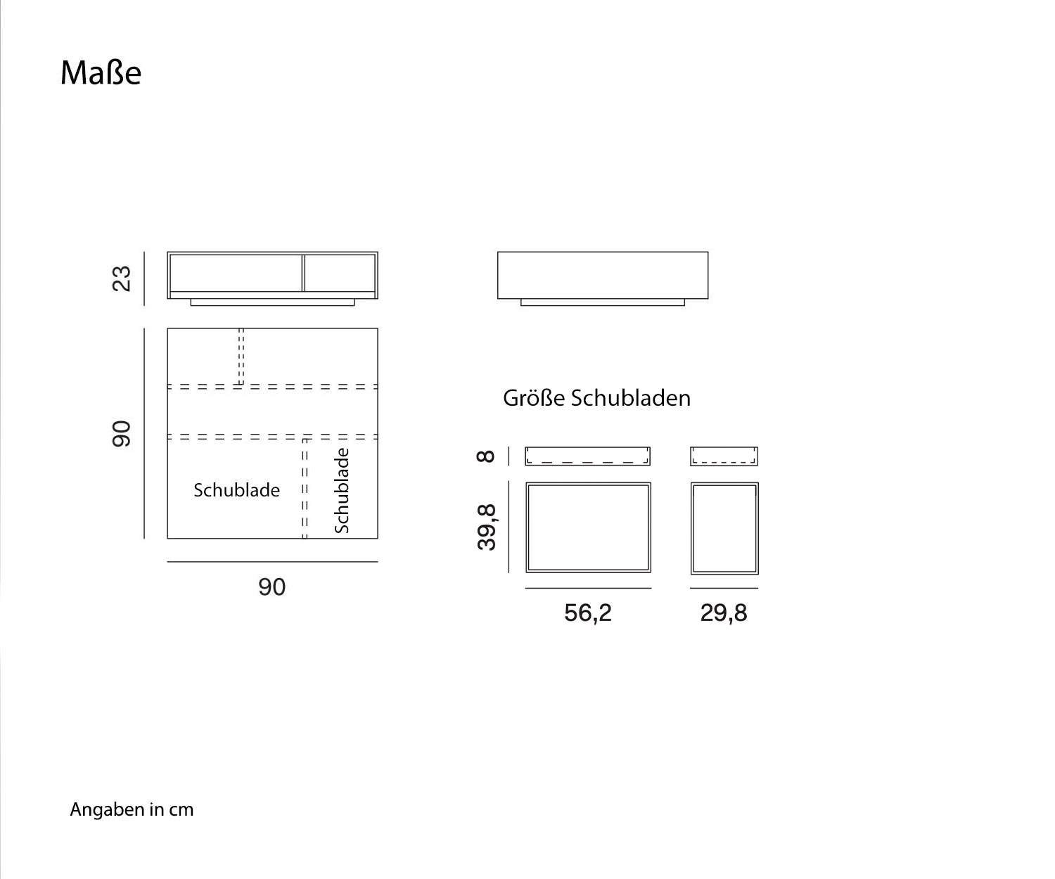 Novamobili Design Couchtisch Seven Skizze Maße