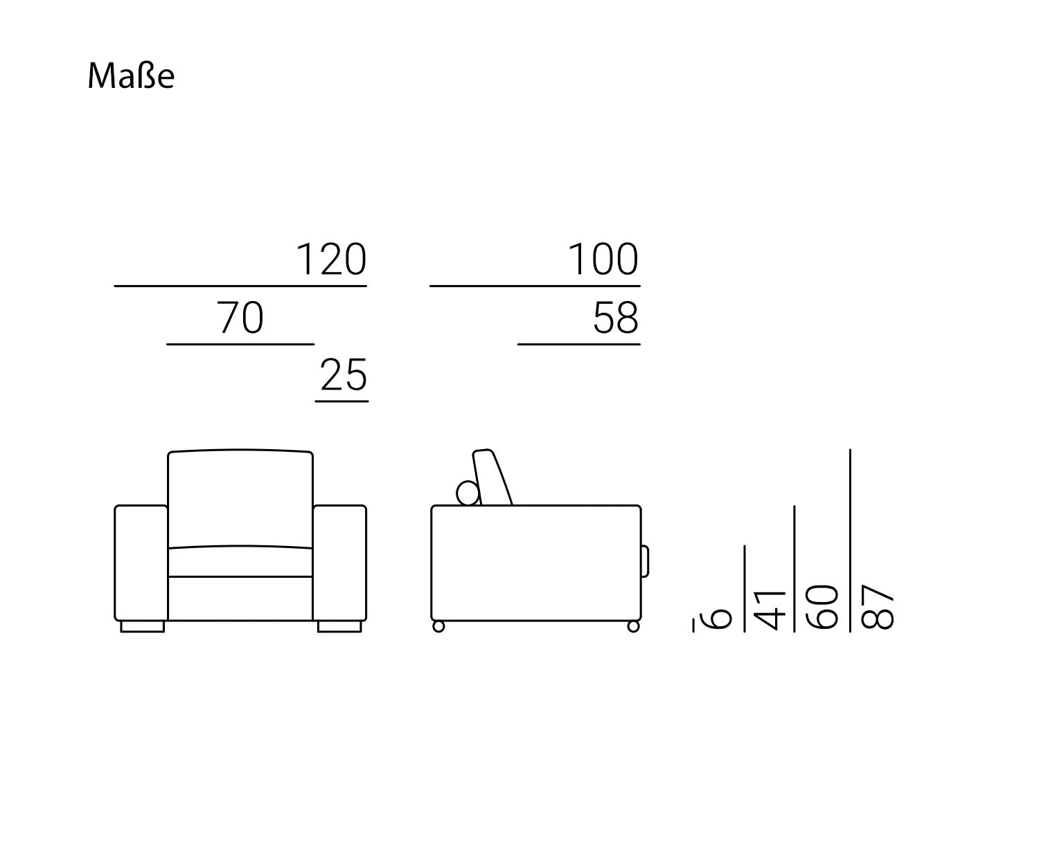 Jack Sofa von Marelli Größen Skizze