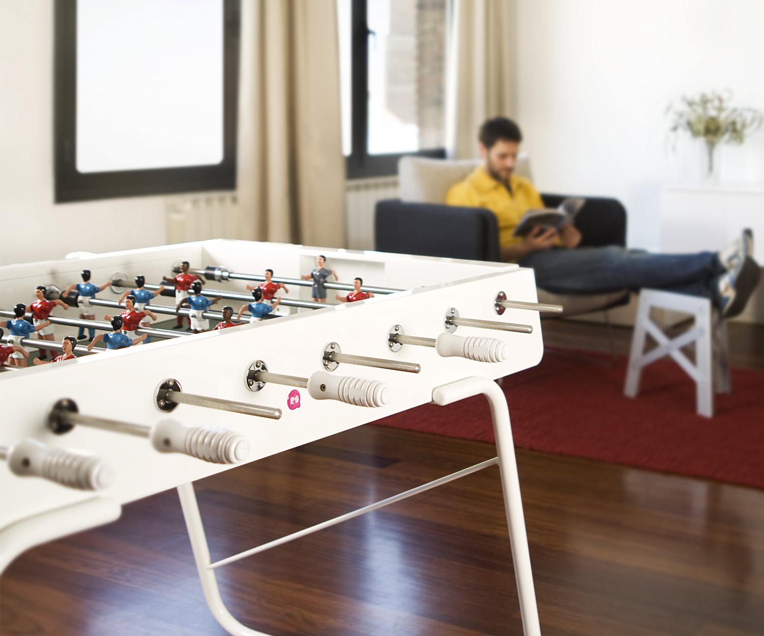 Exklusiver RS Barcelona RS#3 Design Tischfußball Kicker Weiß RAL9010