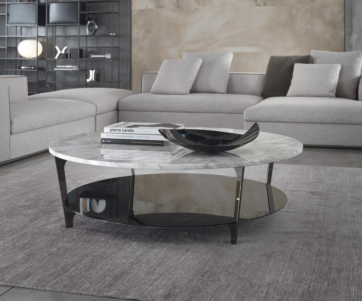 Marelli Couchtisch Tab im Detail mit runder Tischplatte