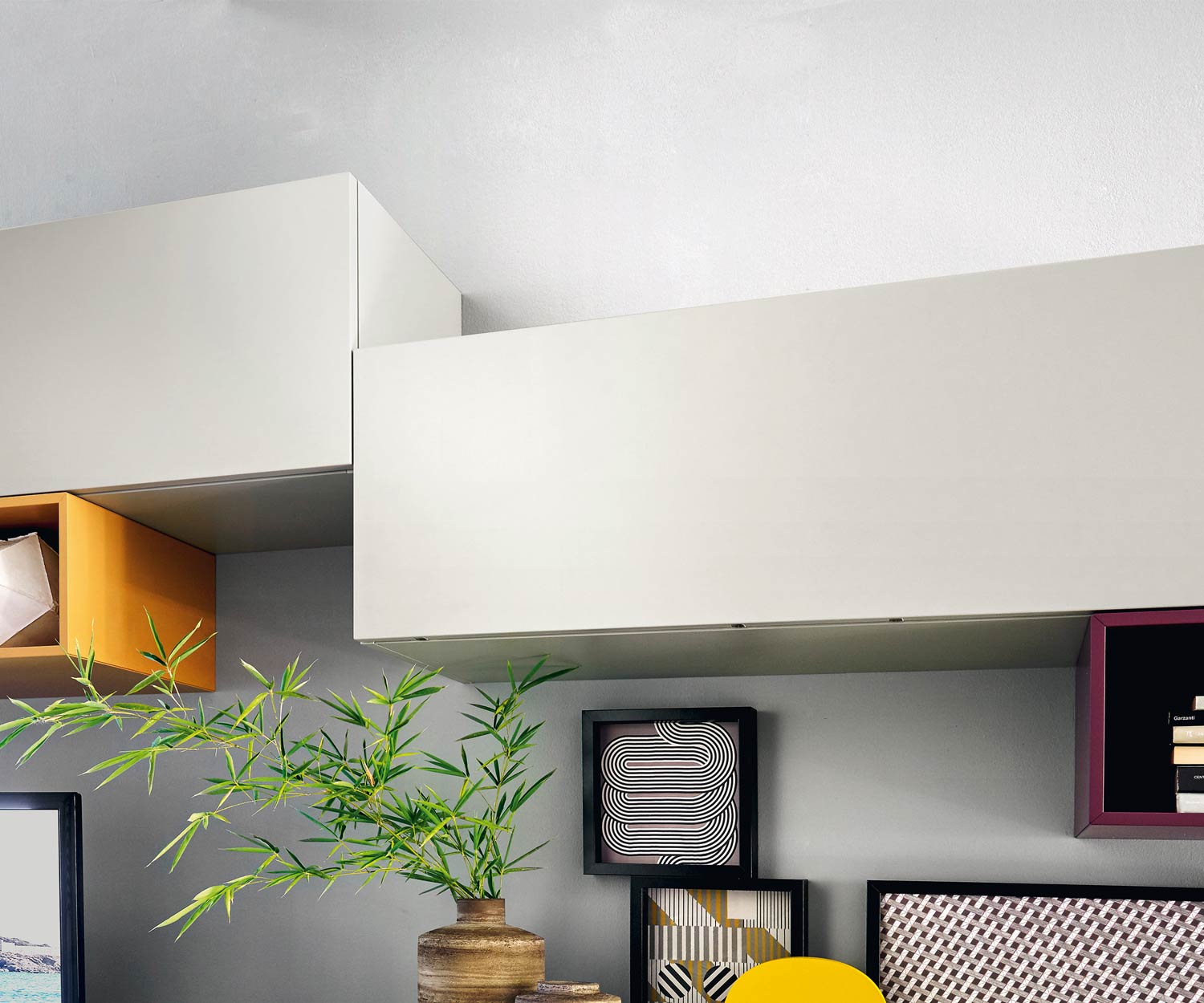 Livitalia Tetris designer wall unit C19 with white, matt wall units
