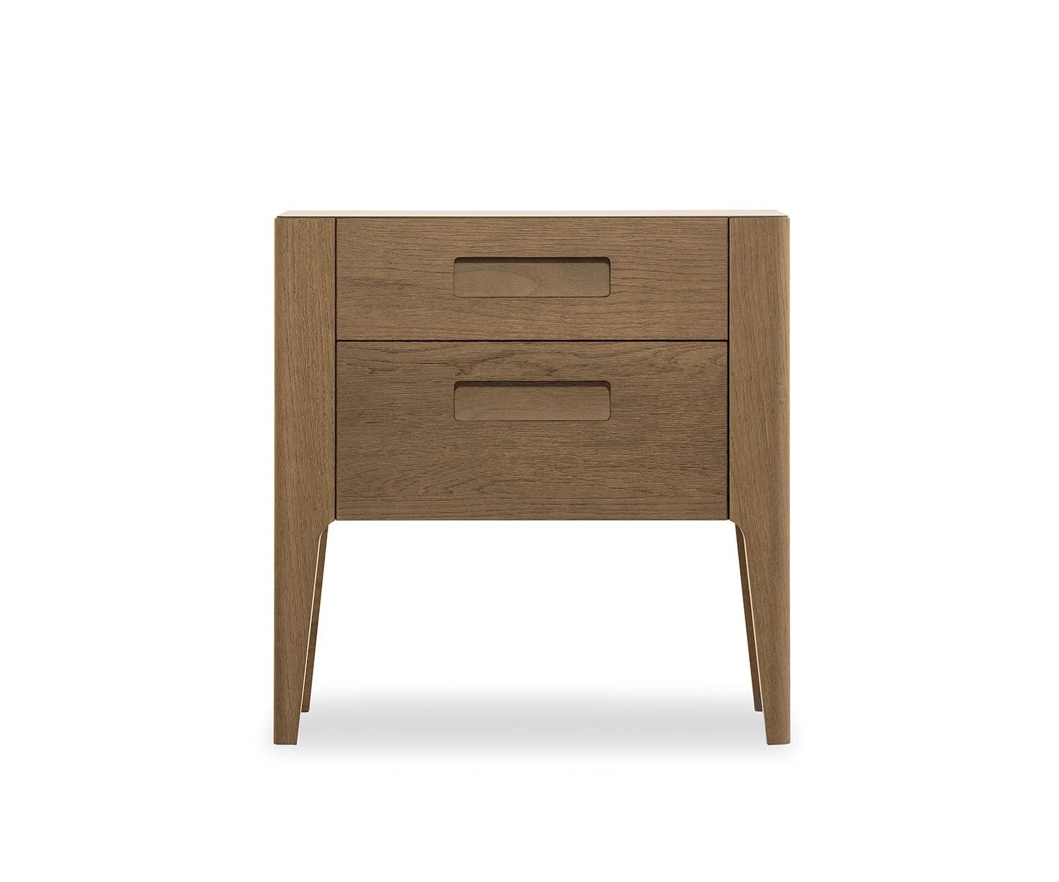 Designer Nachttisch Giotto 2 Schubladen Eiche Miele furniert