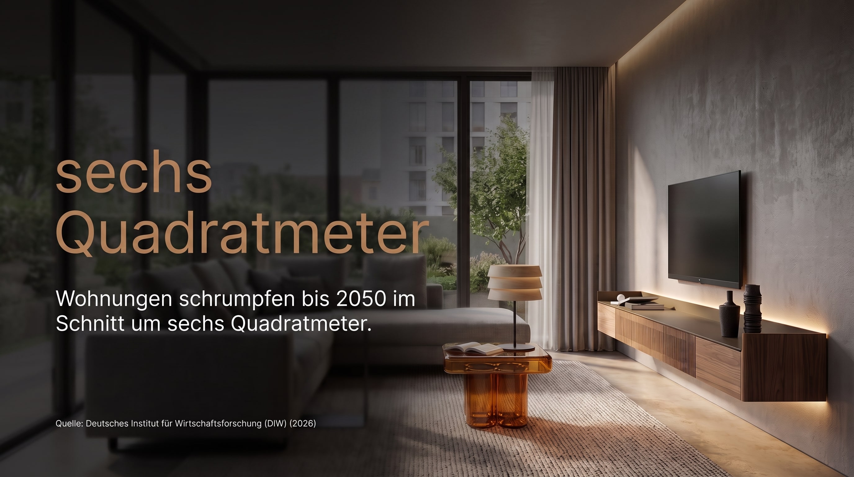 six square meters – Apartments shrink by an average of six square meters by 2050.