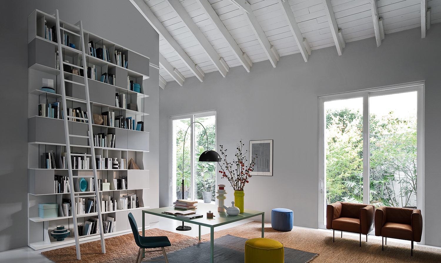 Tall Designer Shelf with Ladder