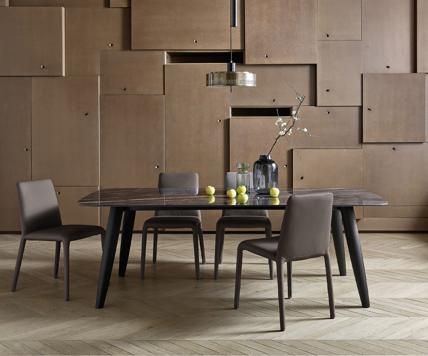 Exklusiver Livitalia Convivio Design Esstisch Keramik Platte Eschen Holz