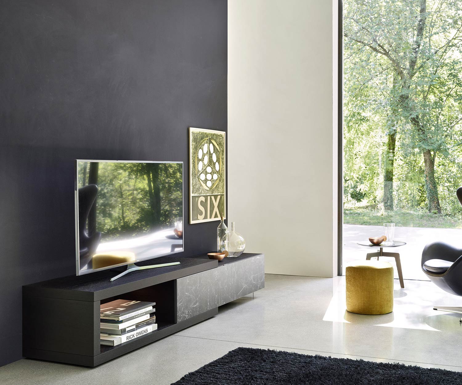 Exklusive Livitalia Design TV Wohnwand C01 für Flachbildfernseher mit Bodenbank und Unterschrank Exklusive Livitalia Design TV Wohnwand C01 für Flachbildfernseher mit Bodenbank und Unterschrank