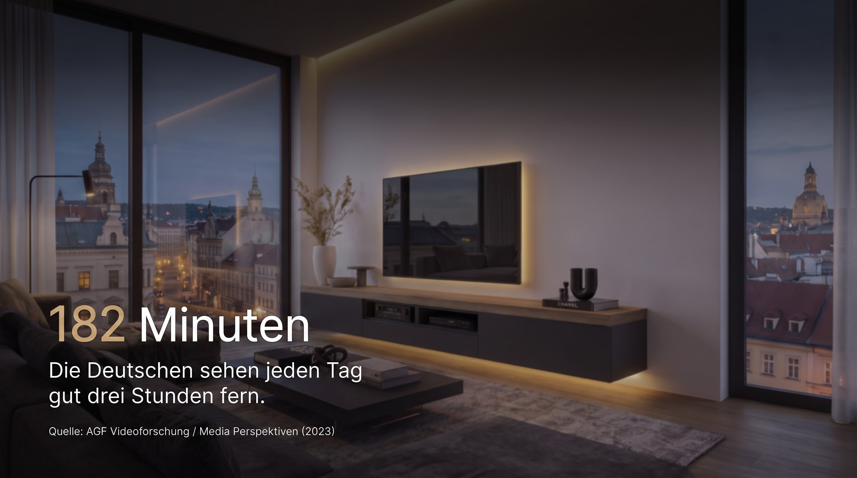 182 Minutes &ndash; Germans watch TV for a good three hours every day.