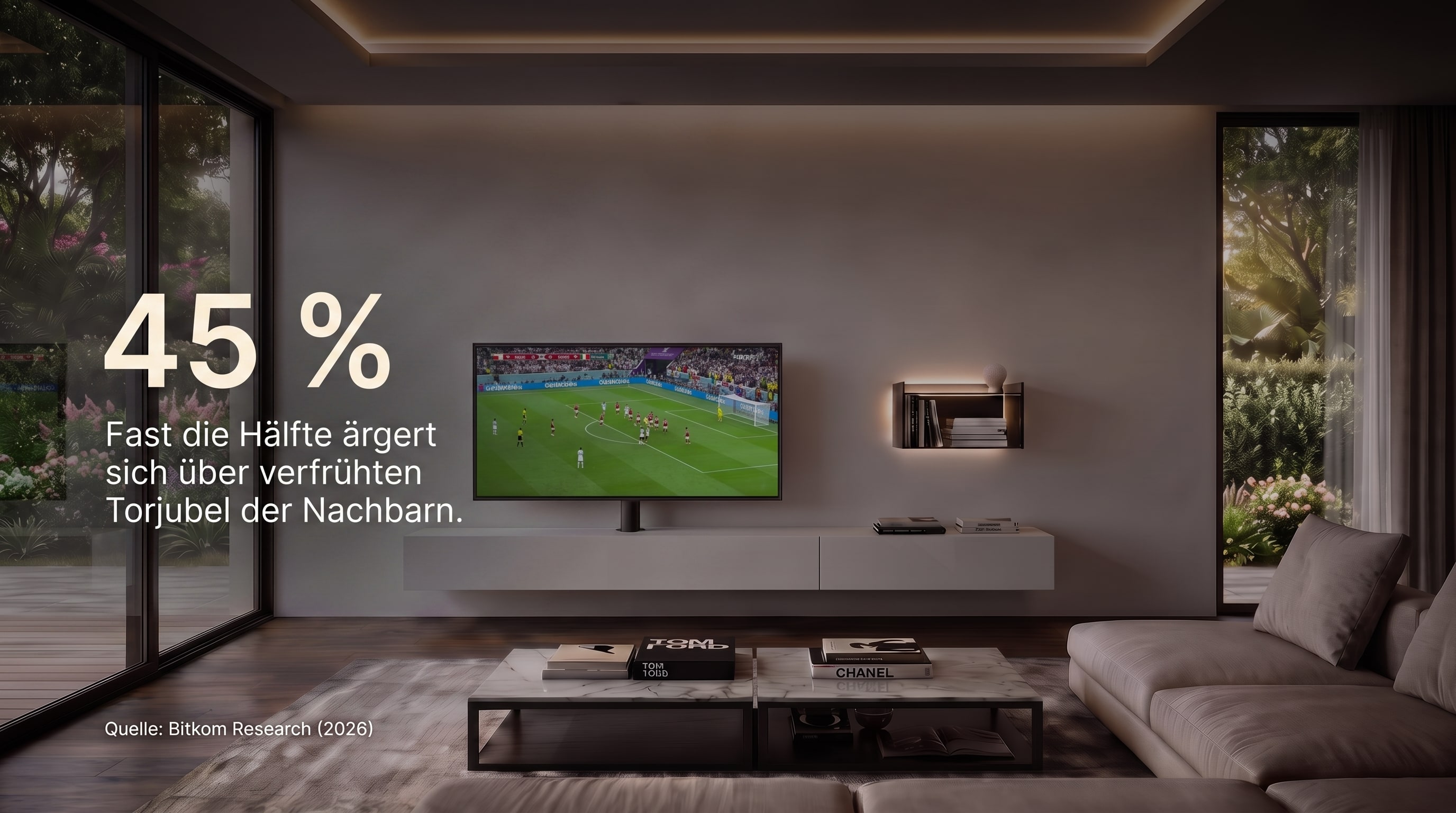 45 % – Fast die Hälfte ärgert sich über verfrühten Torjubel der Nachbarn.