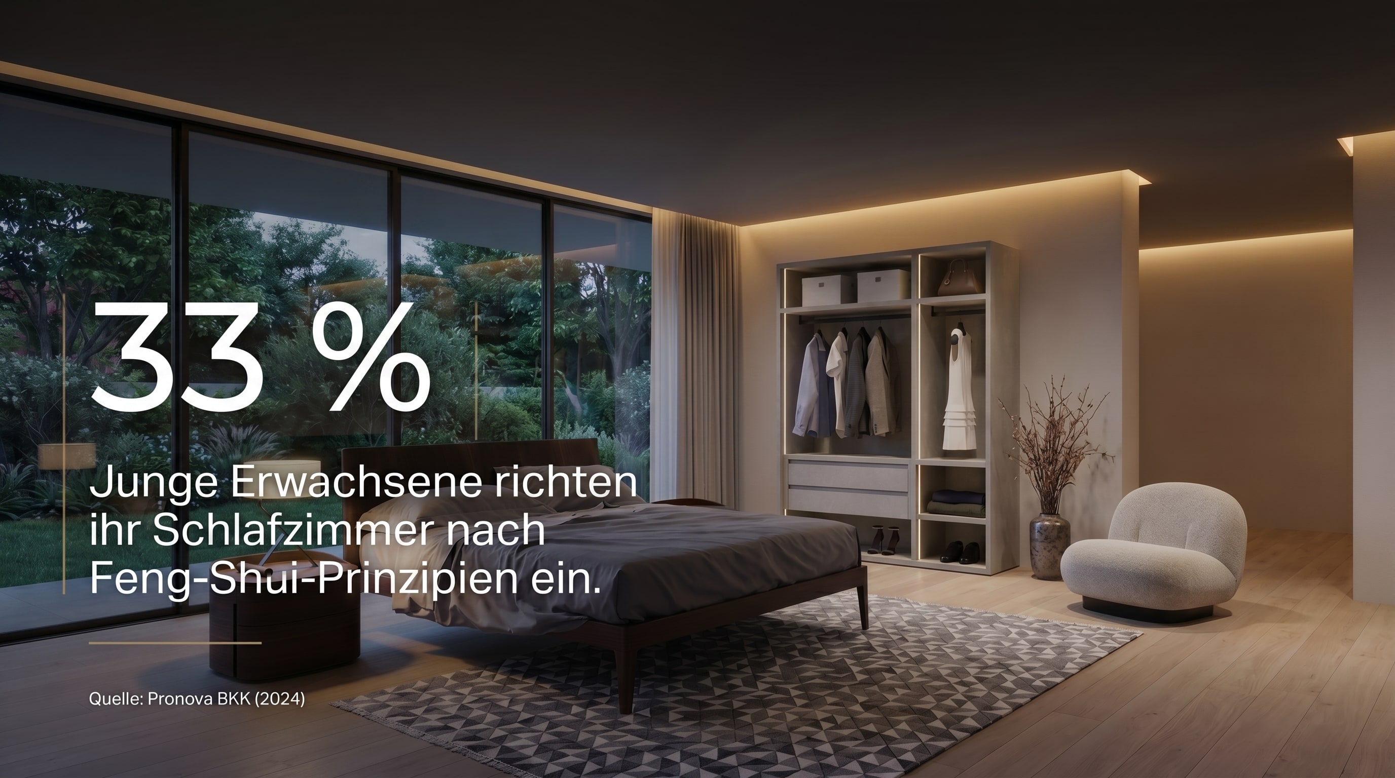 33 % &ndash; Young adults furnish their bedroom according to Feng Shui principles.