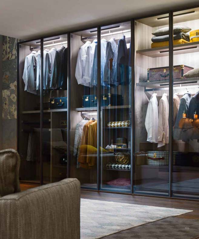 Glass Door Wardrobe Illuminated