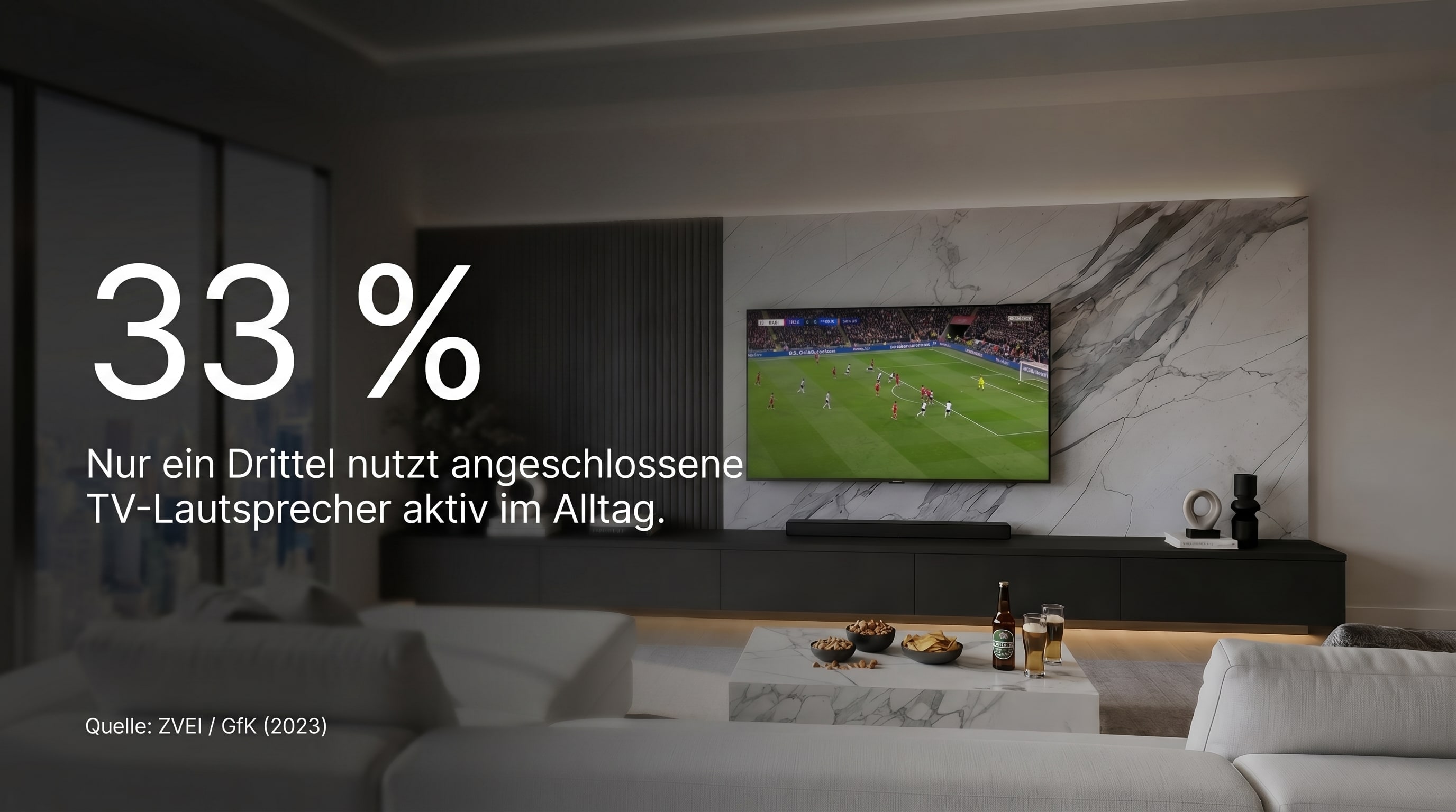 33 % &ndash; Only one third actively uses connected TV speakers in everyday life.