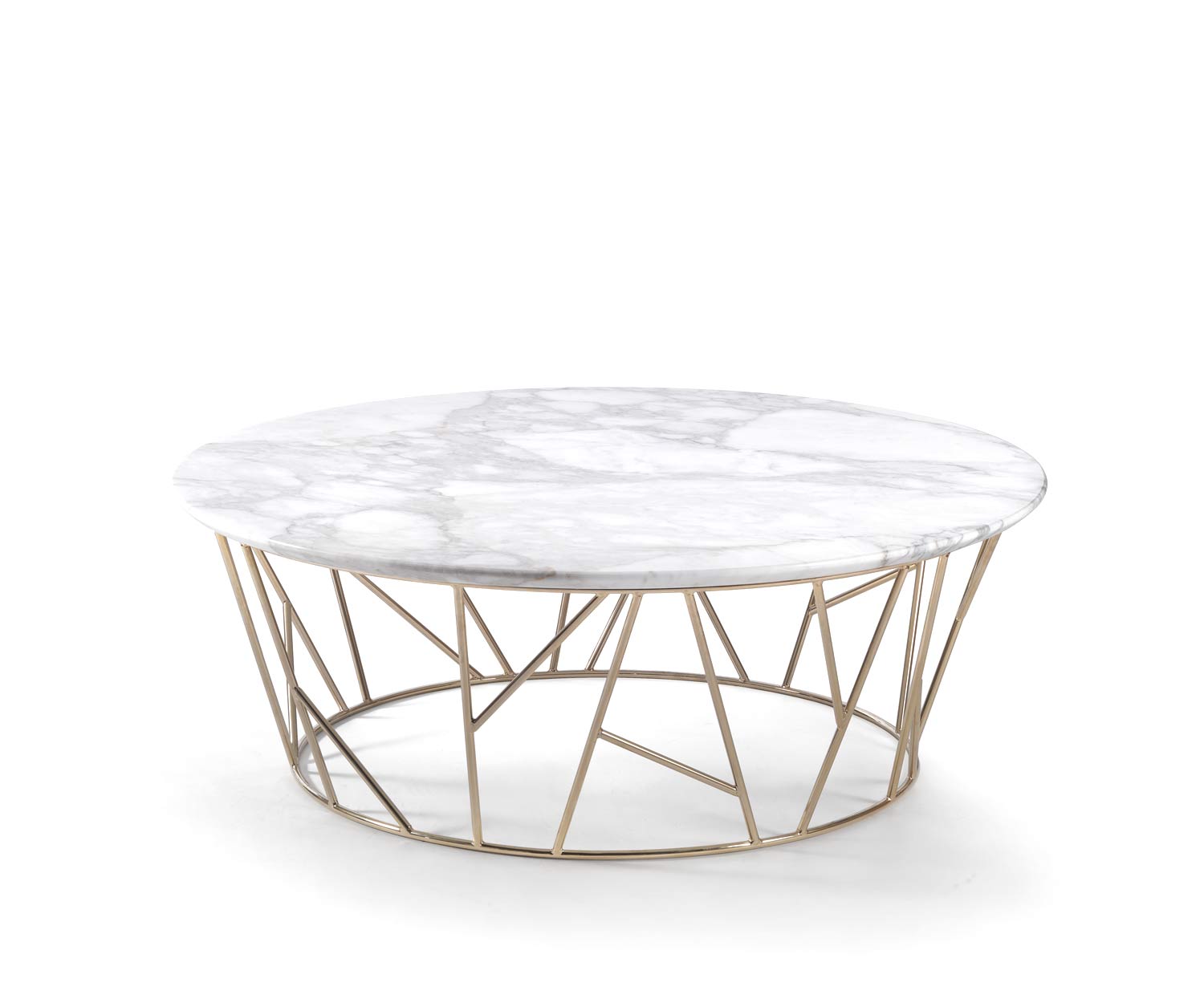 Exklusiver Marelli Couchtisch Twig Weißer Carrara Marmor