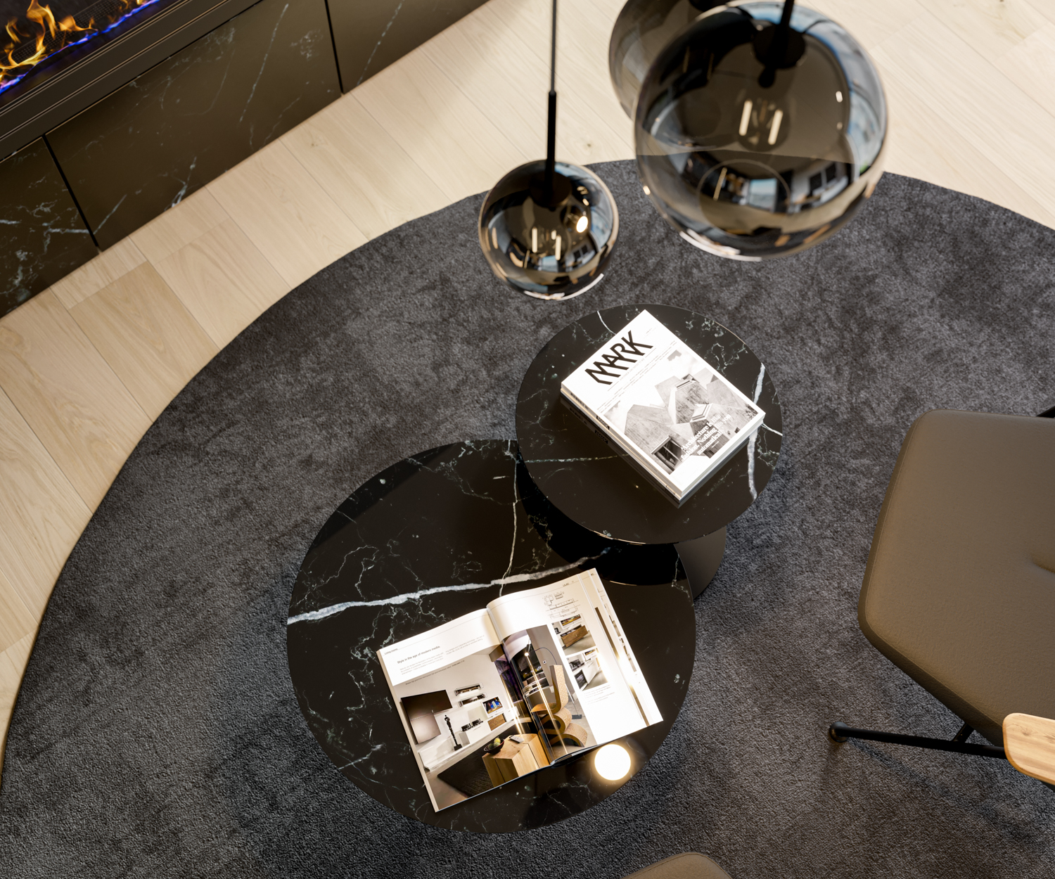Break Marquina Marmor Beistelltisch