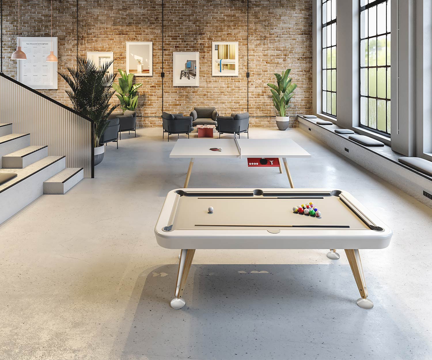Hochwertiger Design Billardtisch Diagonal für die Lounge