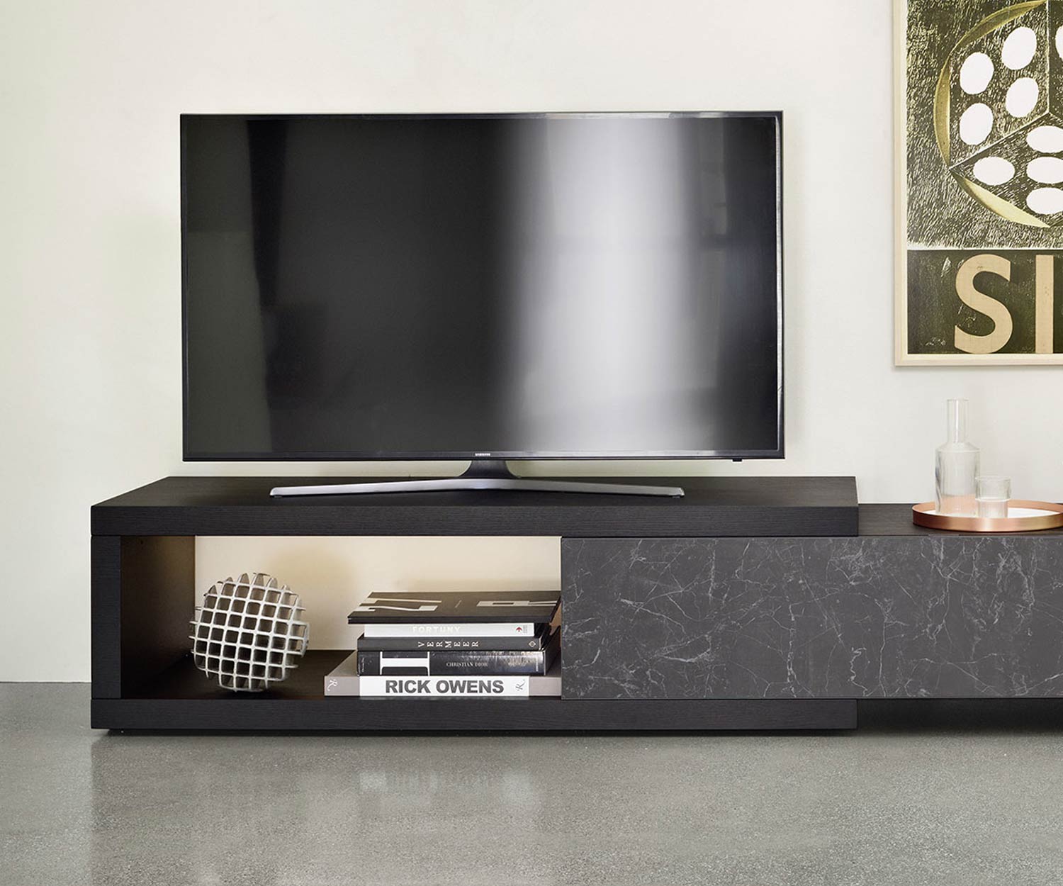 Exklusive Livitalia Design TV Wohnwand C01 für Flachbildfernseher mit Bodenbank und Unterschrank Exklusive Livitalia Design TV Wohnwand C01 für Flachbildfernseher mit Bodenbank und Unterschrank