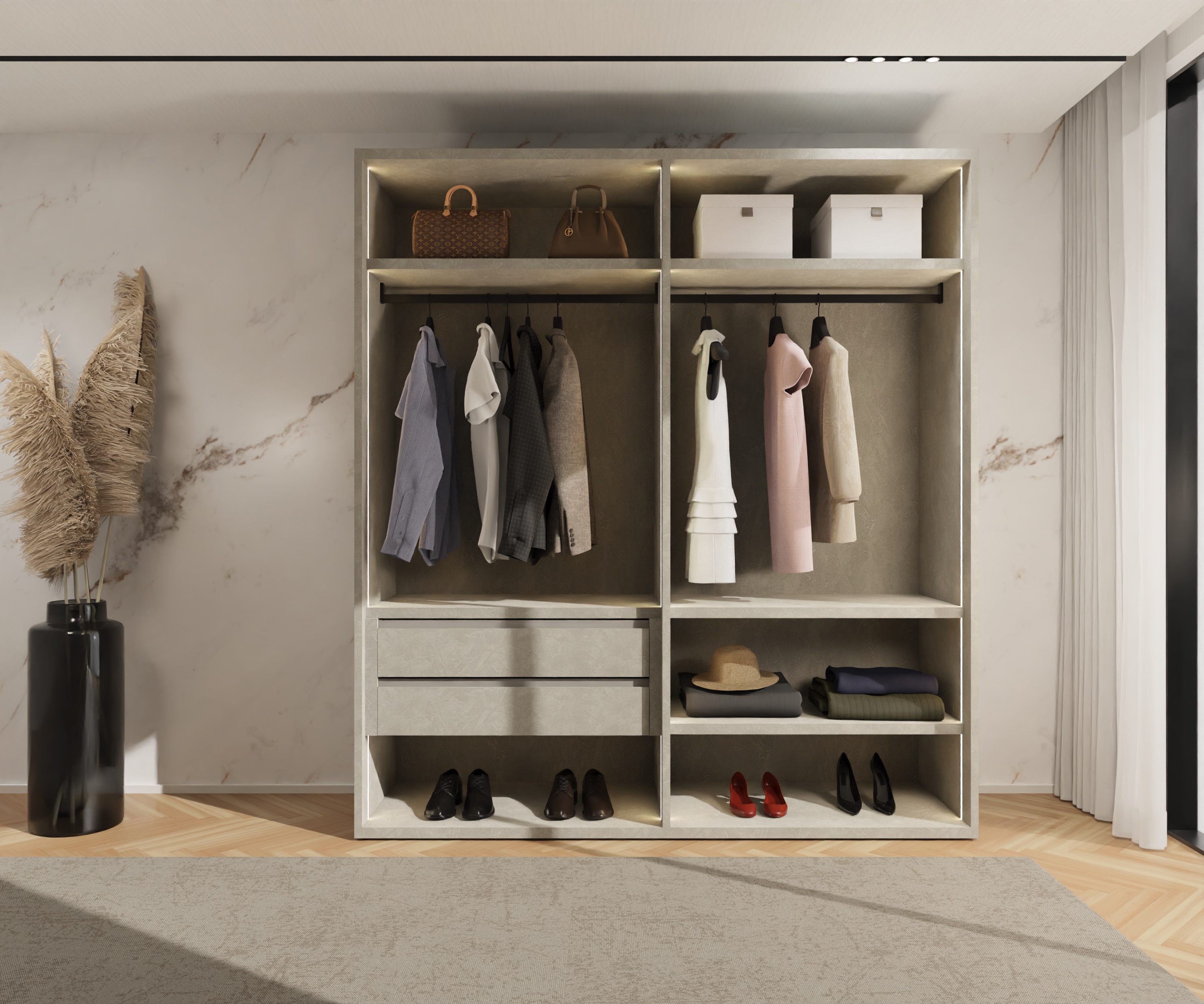 Kleiderschrank offen