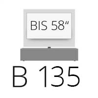 B 135 cm to 58 inch TV