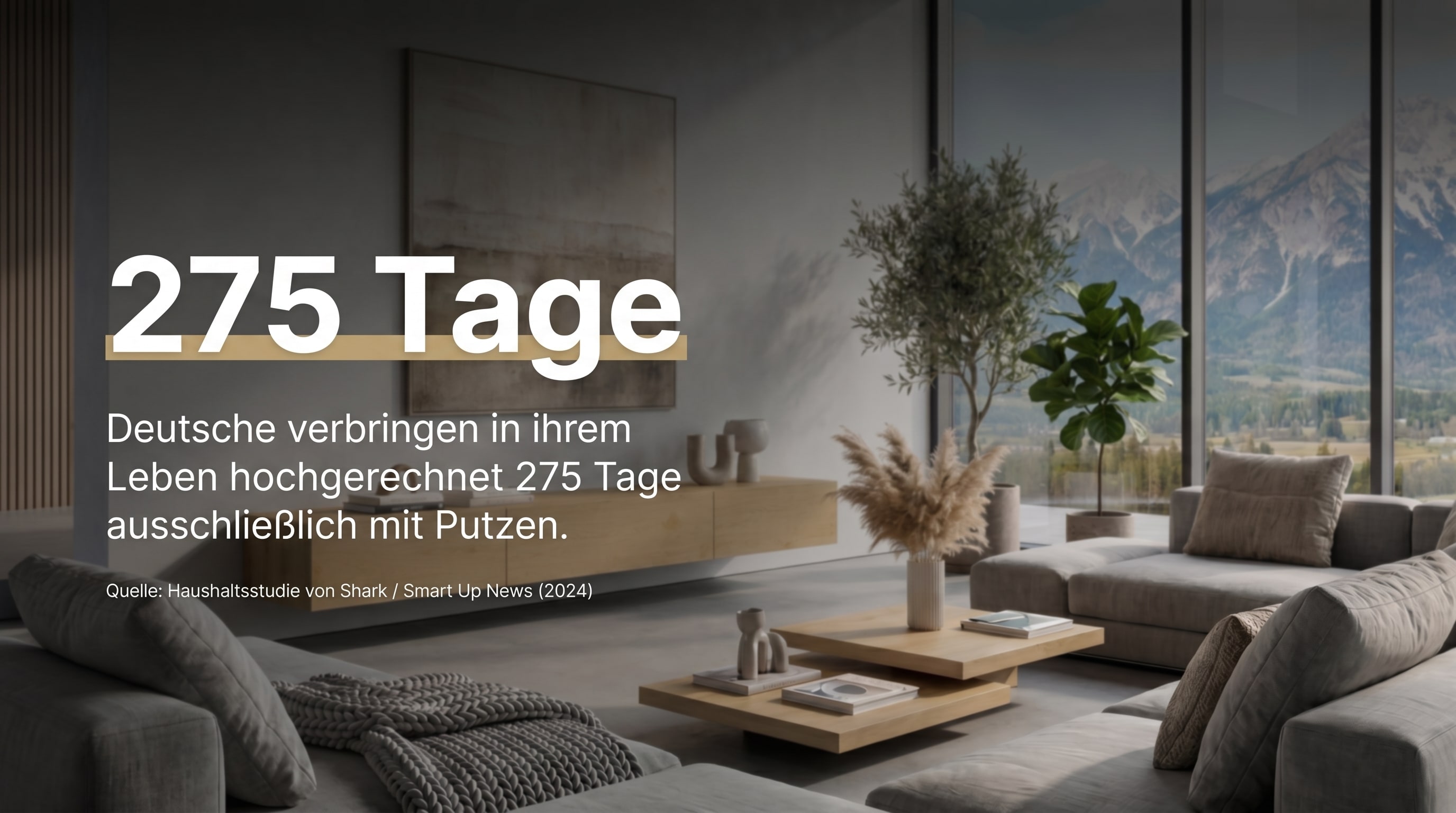 275 Tage – Germans spend an estimated 275 Tage of their lives exclusively on cleaning.