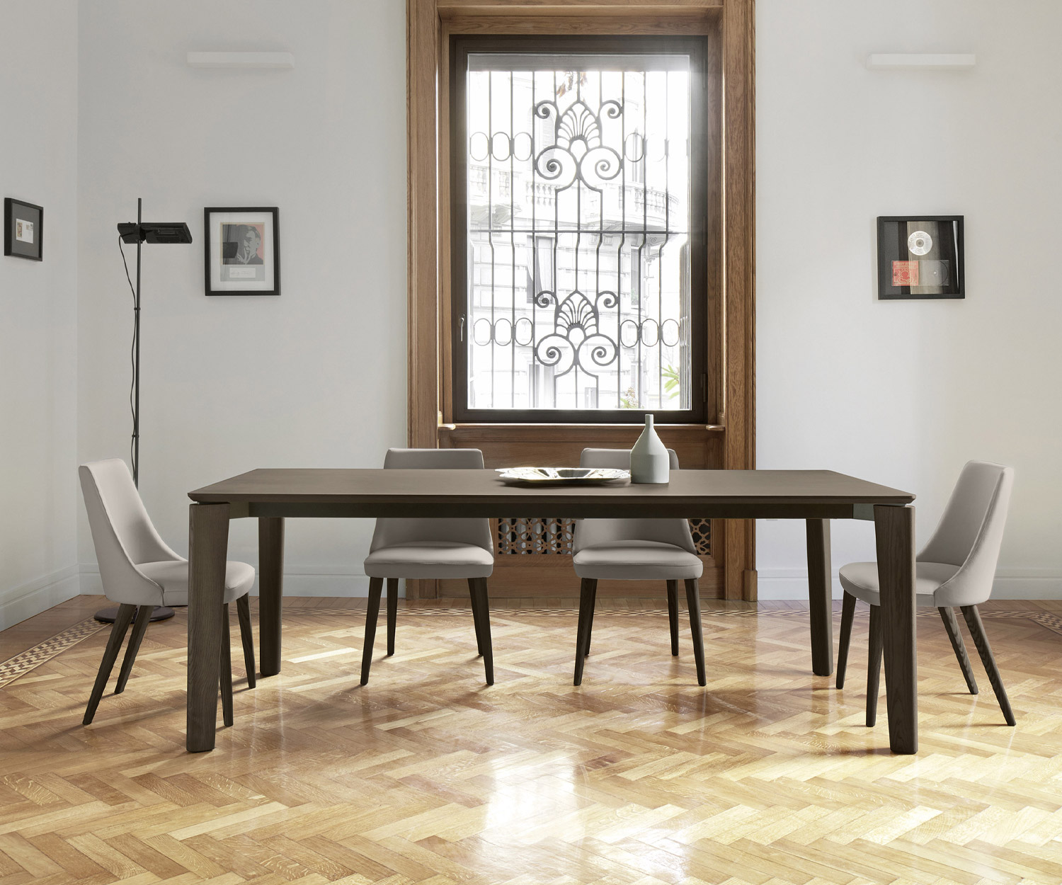 Exklusiver Livitalia Design Esstischstuhl Eva mit Kunstleder Bezug in Beige Exklusiver Livitalia Design Esstischstuhl Eva mit Kunstleder Bezug in Beige
