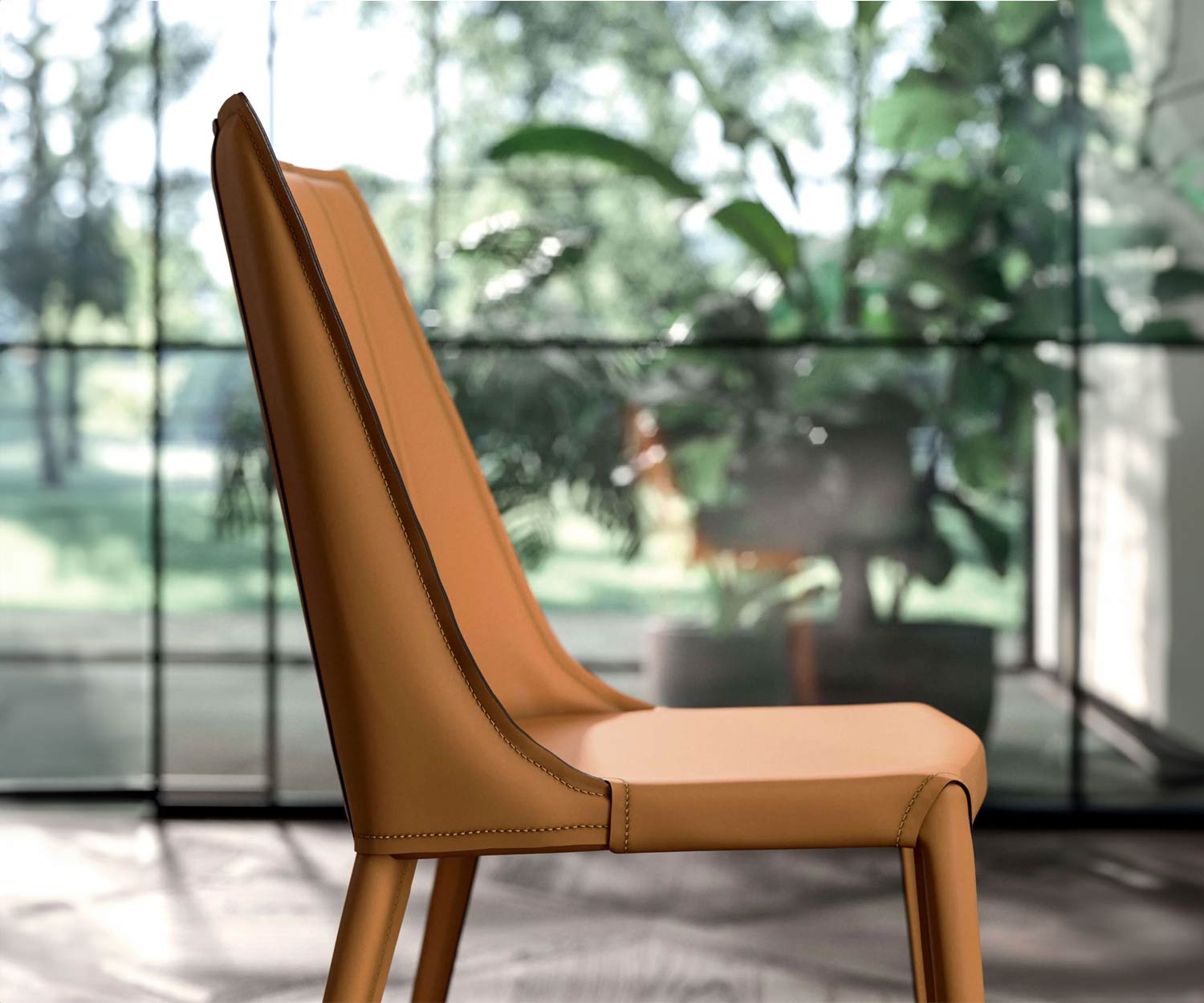 Hochwertiger Design Lederstuhl in den Farben Dunkelgrau Weiß oder Kognac Hochwertiger Design Lederstuhl in den Farben Dunkelgrau Weiß oder Kognac
