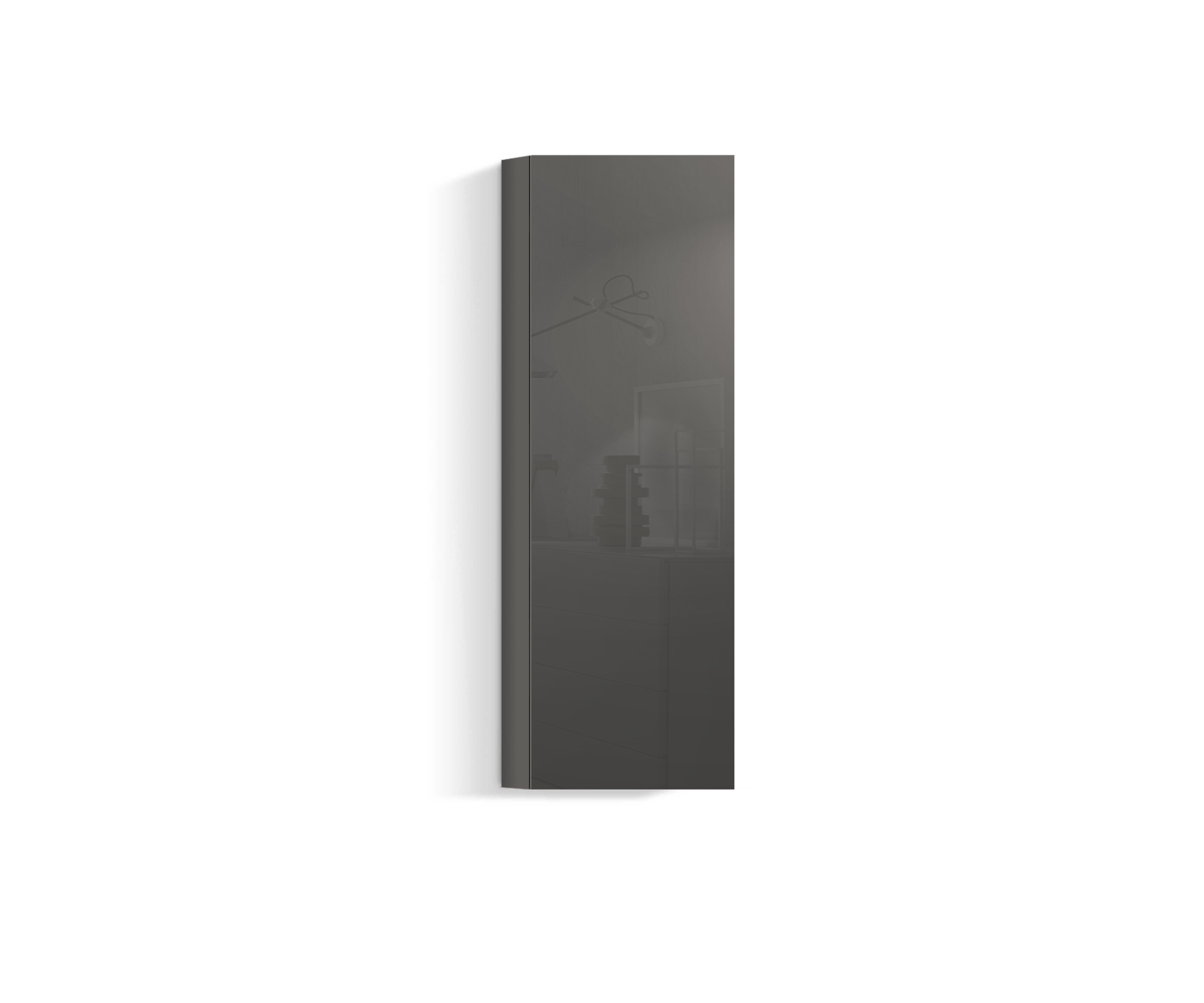 Exquisite Livitalia Vertical wall unit dark grey high gloss