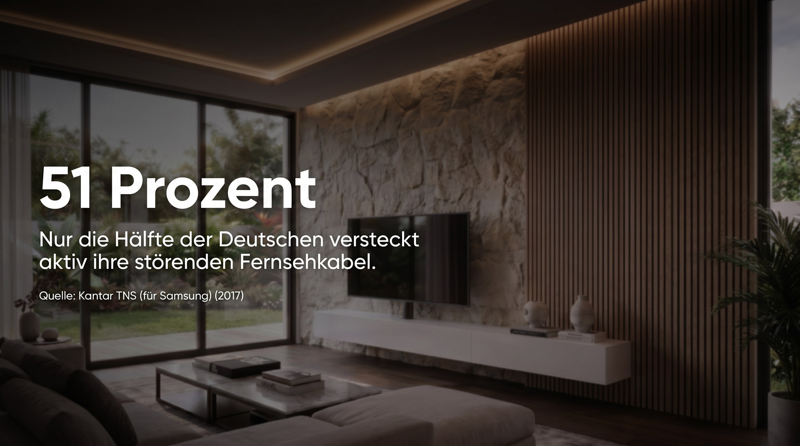 51 Prozent – Die Hälfte der Deutschen versteckt aktiv ihre störenden Fernsehkabel.