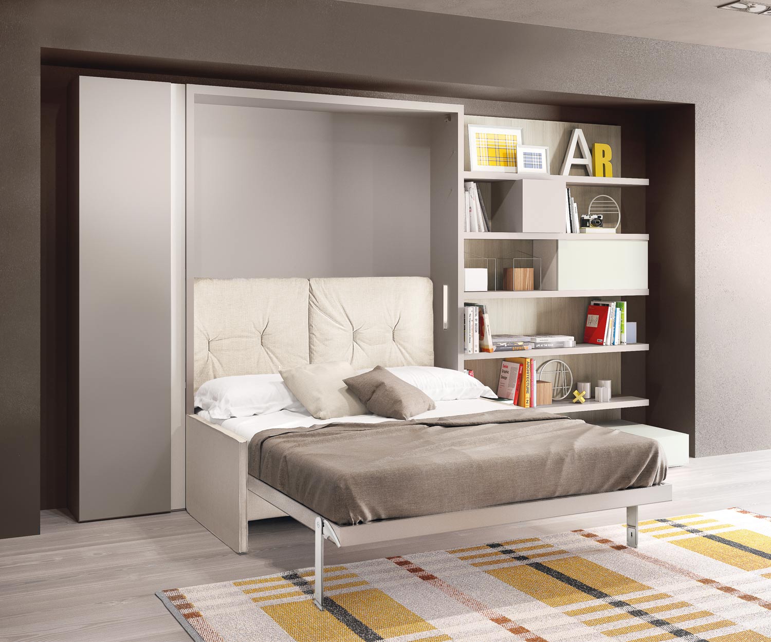 Modernes Clei Penelope 2 Design Schrankbett mit Sofa 160x200 Modernes Clei Penelope 2 Design Schrankbett mit Sofa 160x200