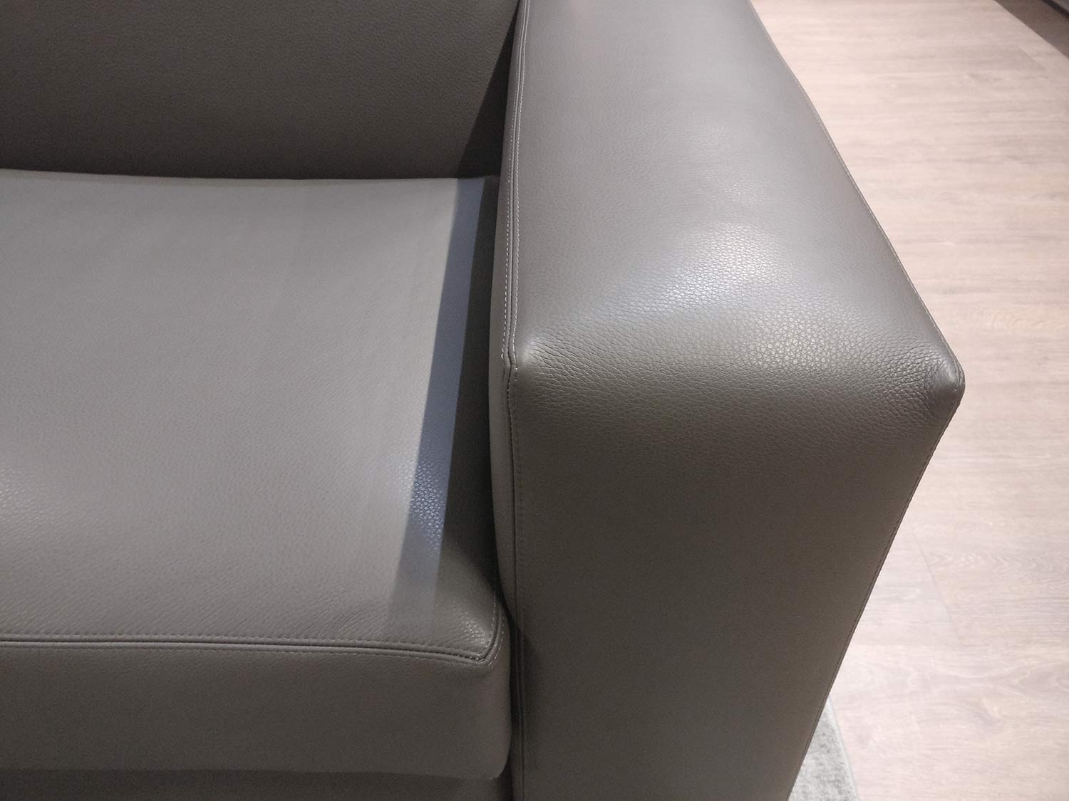 Pol74 Bedsofa Leder Grau Armrest
