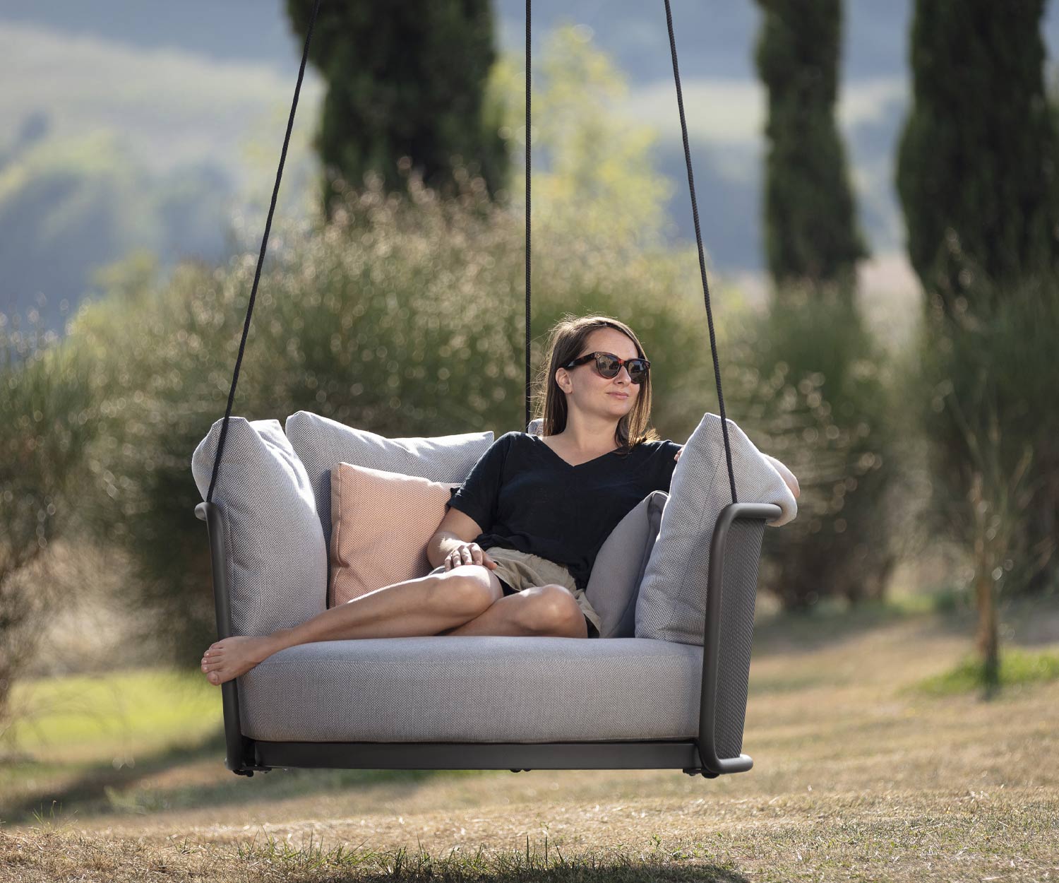 Exklusiver Todus Baza Round Swing Outdoor Garten Balkon Hängesessel