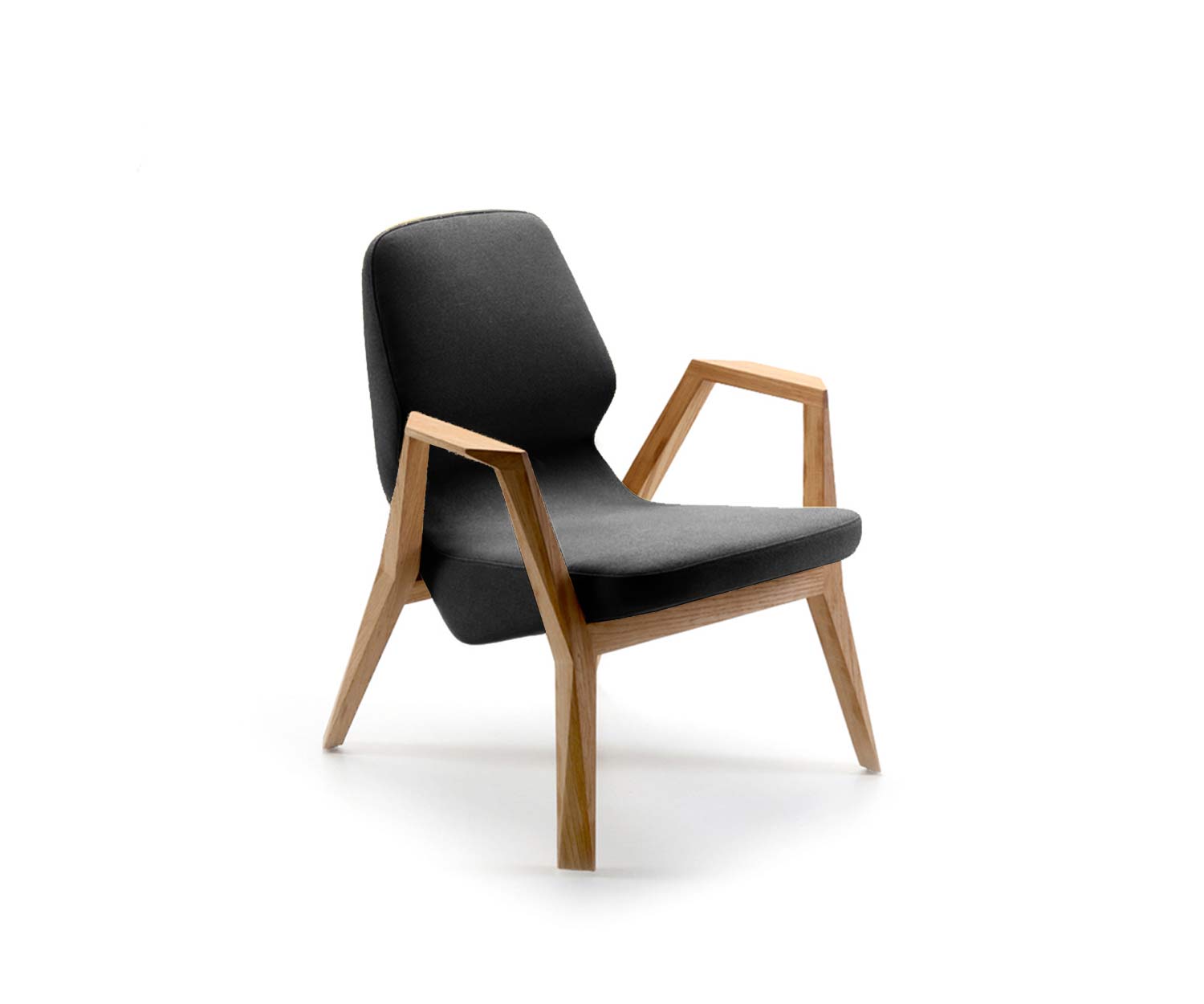 Prostoria Design Lounge Sessel Oblique in Schwarz Prostoria Design Lounge Sessel Oblique in Schwarz