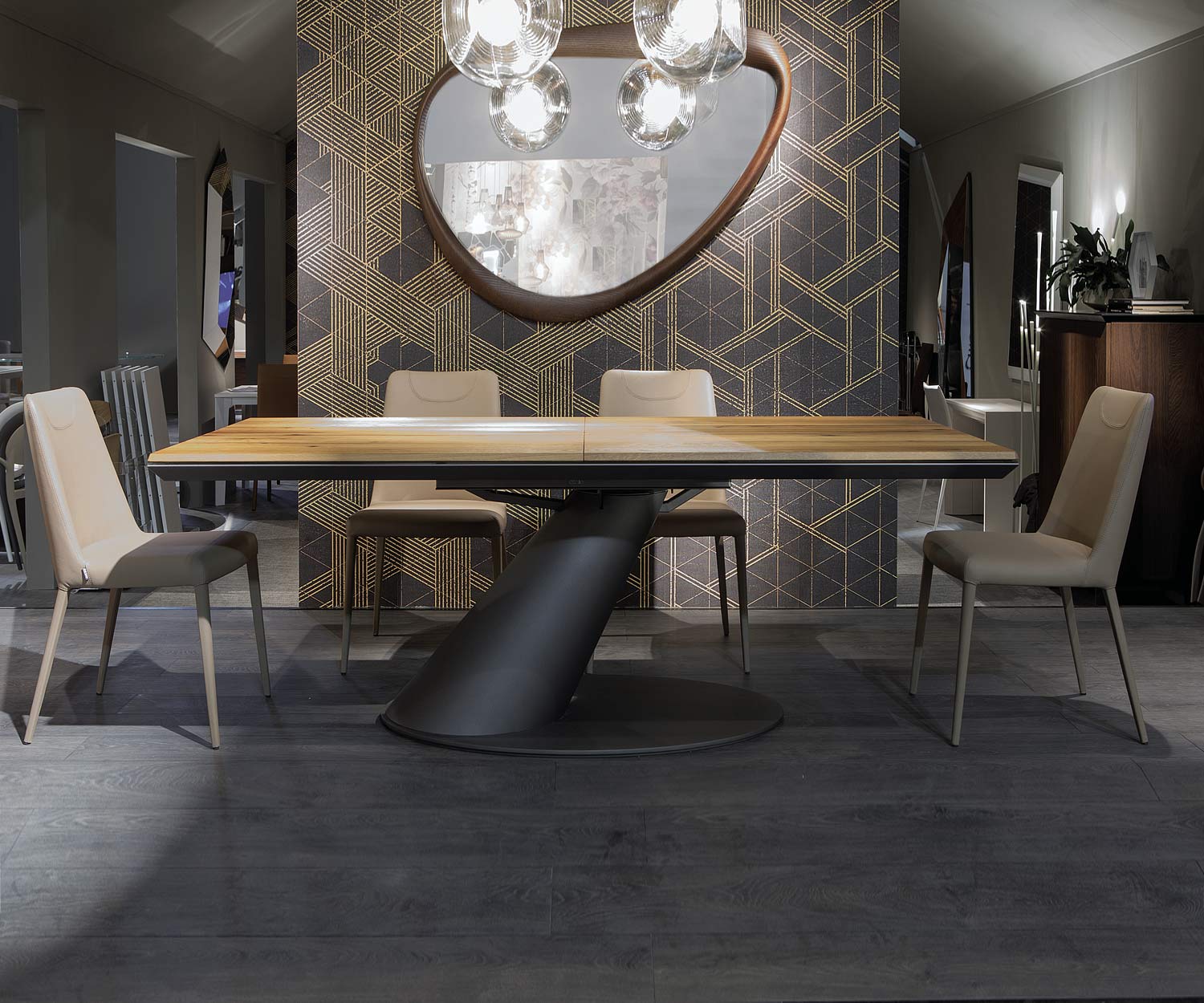 Ozzio Sofia gepolsterter Design Esszimmerstuhl Beige