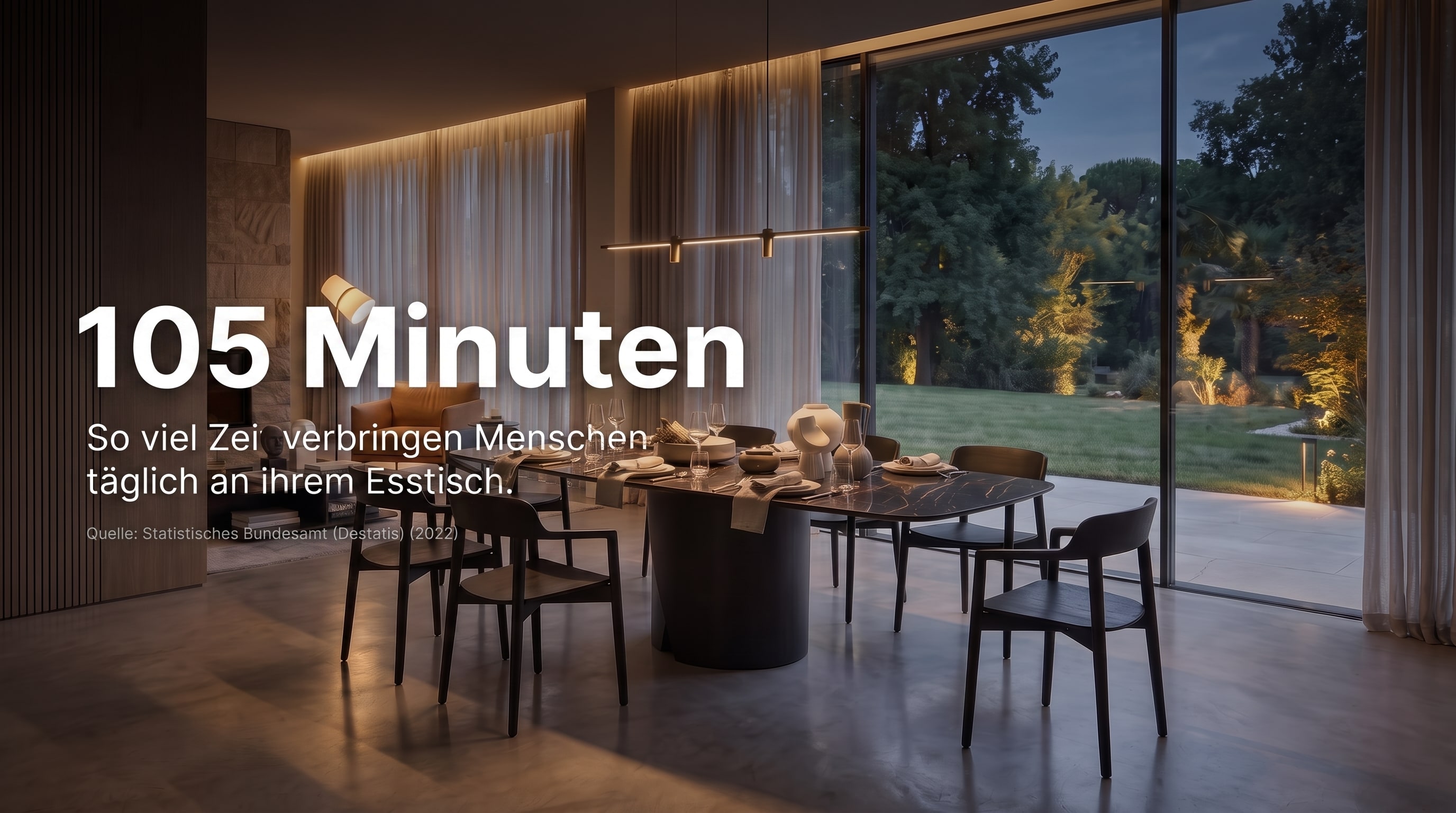 105 Minuten &ndash; Der Esstisch wird t&auml;glich f&uuml;r einen langen Zeitraum genutzt.