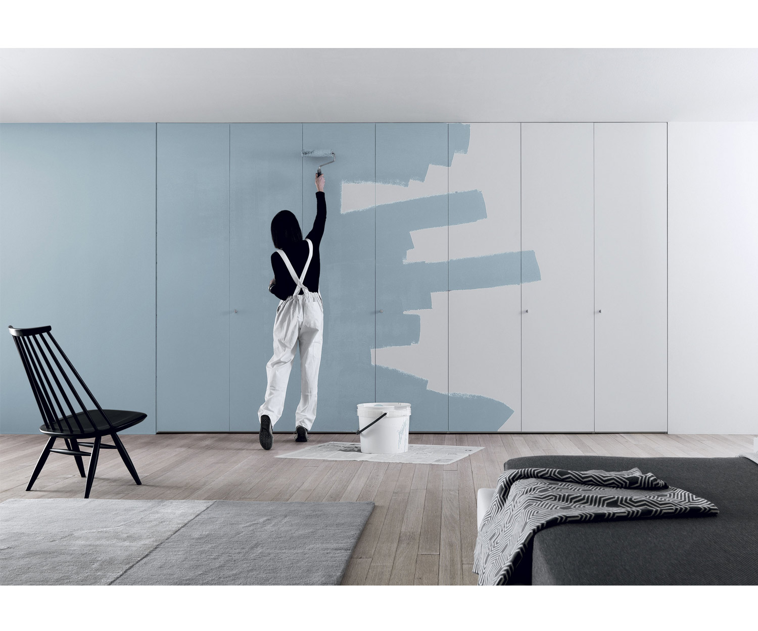 Moderner Novamobili Design Kleiderschrank Intono mit Flügeltüren zum selber streichen Moderner Novamobili Design Kleiderschrank Intono mit Flügeltüren zum selber streichen