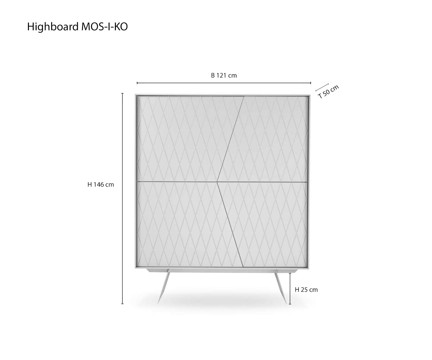 Designer Highboard e klipse 009 von al2 Skizze Größen Maße Varianten