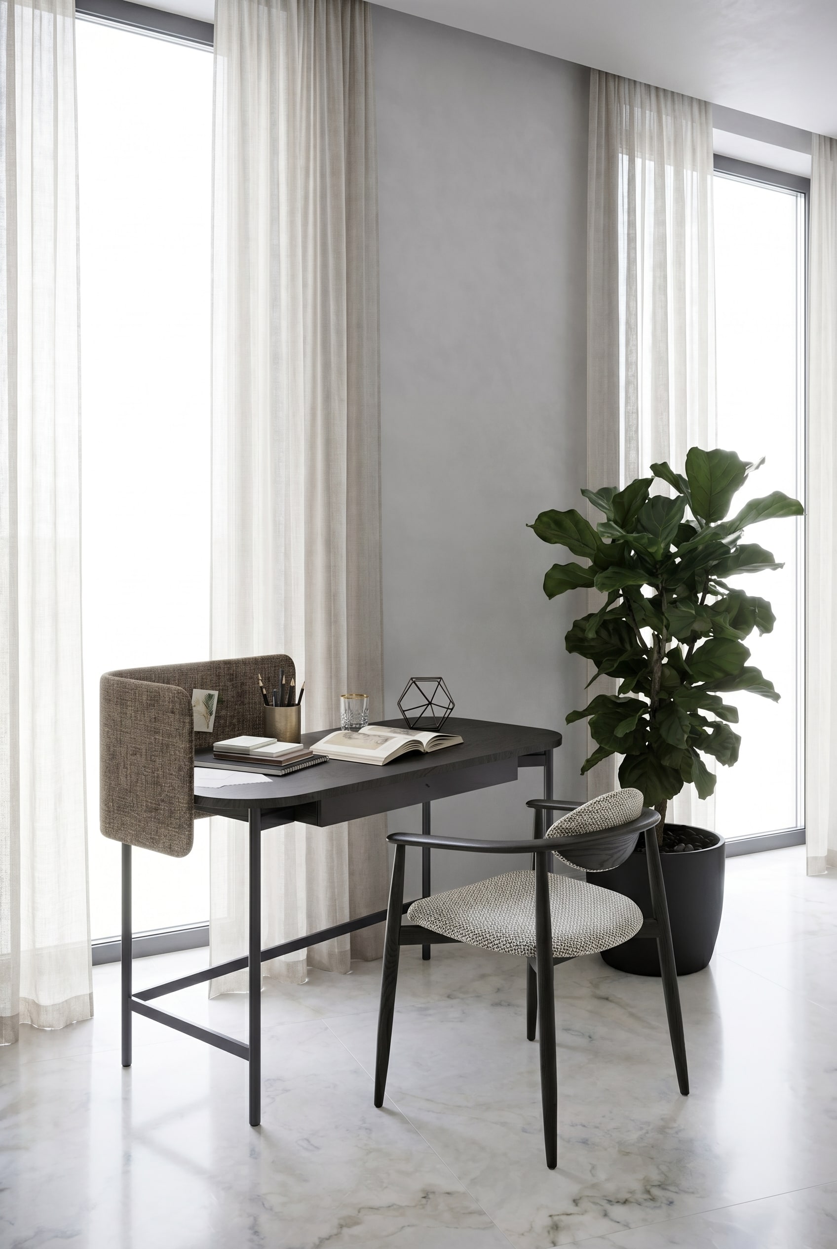 Delicate Lines for the Bedroom Office