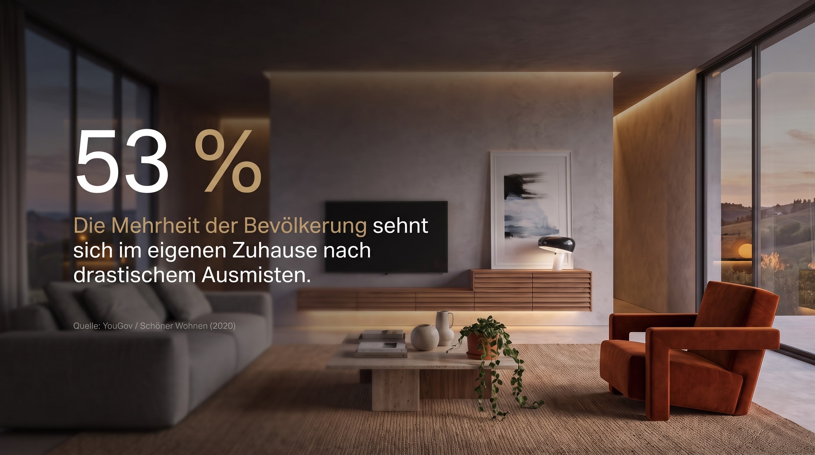 53 % &ndash; Die Mehrheit der Bev&ouml;lkerung sehnt sich im eigenen Zuhause nach drastischem Ausmisten.
