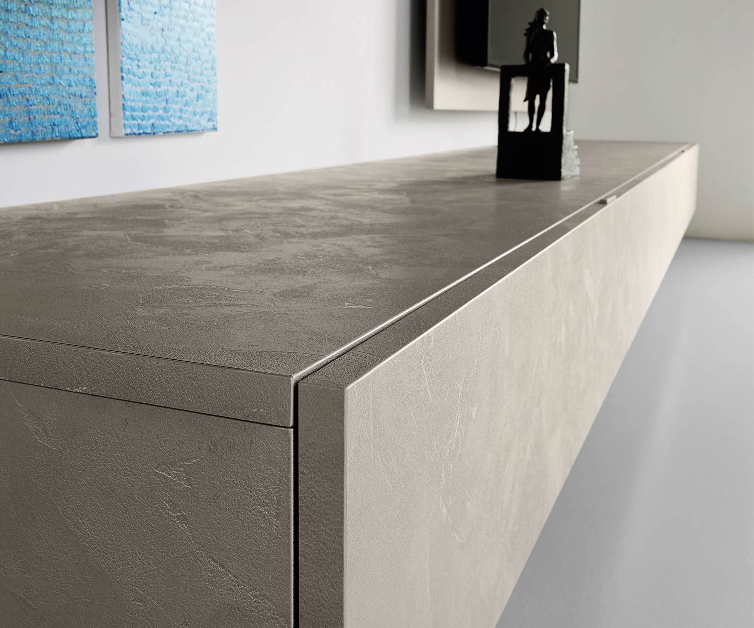 High-quality Livitalia Design wall unit C39 in detail Front in concrete look
