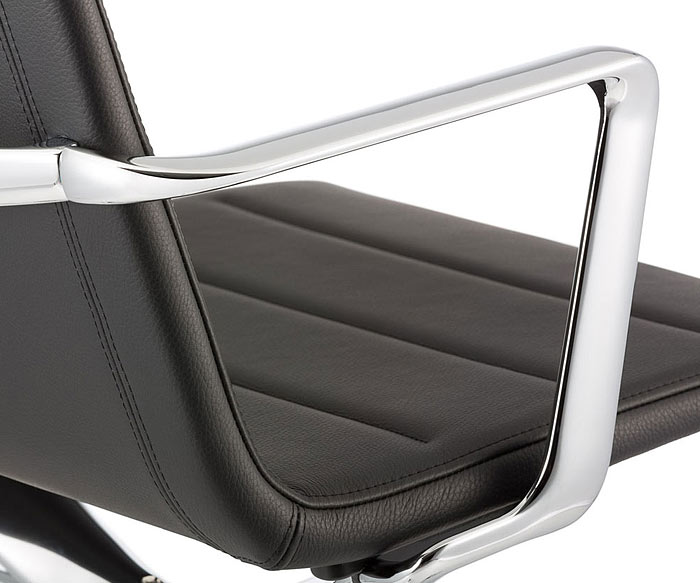 Moderner ICF Valea Lounge Drehstuhl Aluminium Leder Tobacco Moderner ICF Valea Lounge Drehstuhl Aluminium Leder Tobacco
