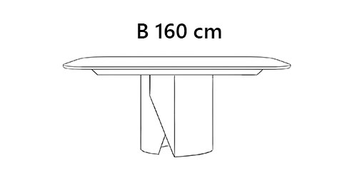 B 160 cm / H 75,6 cm / T 102 cm