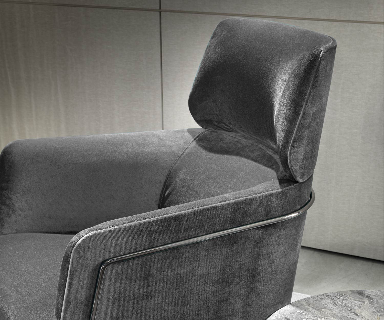 Exklusiver Marelli Nest Design Sessel Metallgestell Chrom Schwarz Exklusiver Marelli Nest Design Sessel Metallgestell Chrom Schwarz