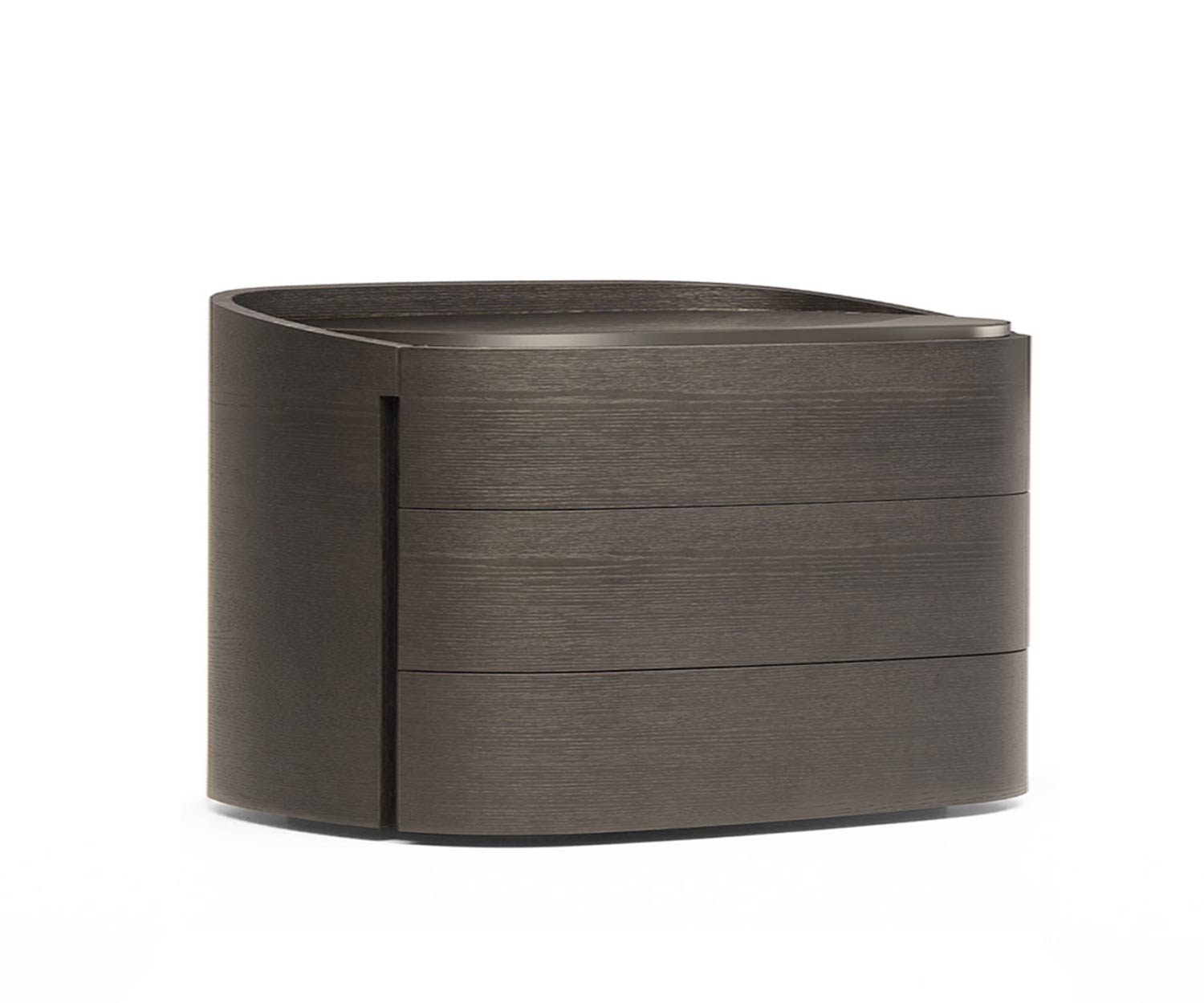Round Kommode von Livitalia in Eiche Grau furniert