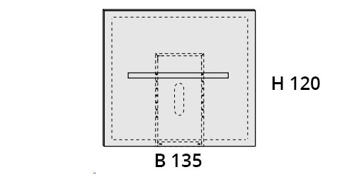 B 135 cm / H 120 cm