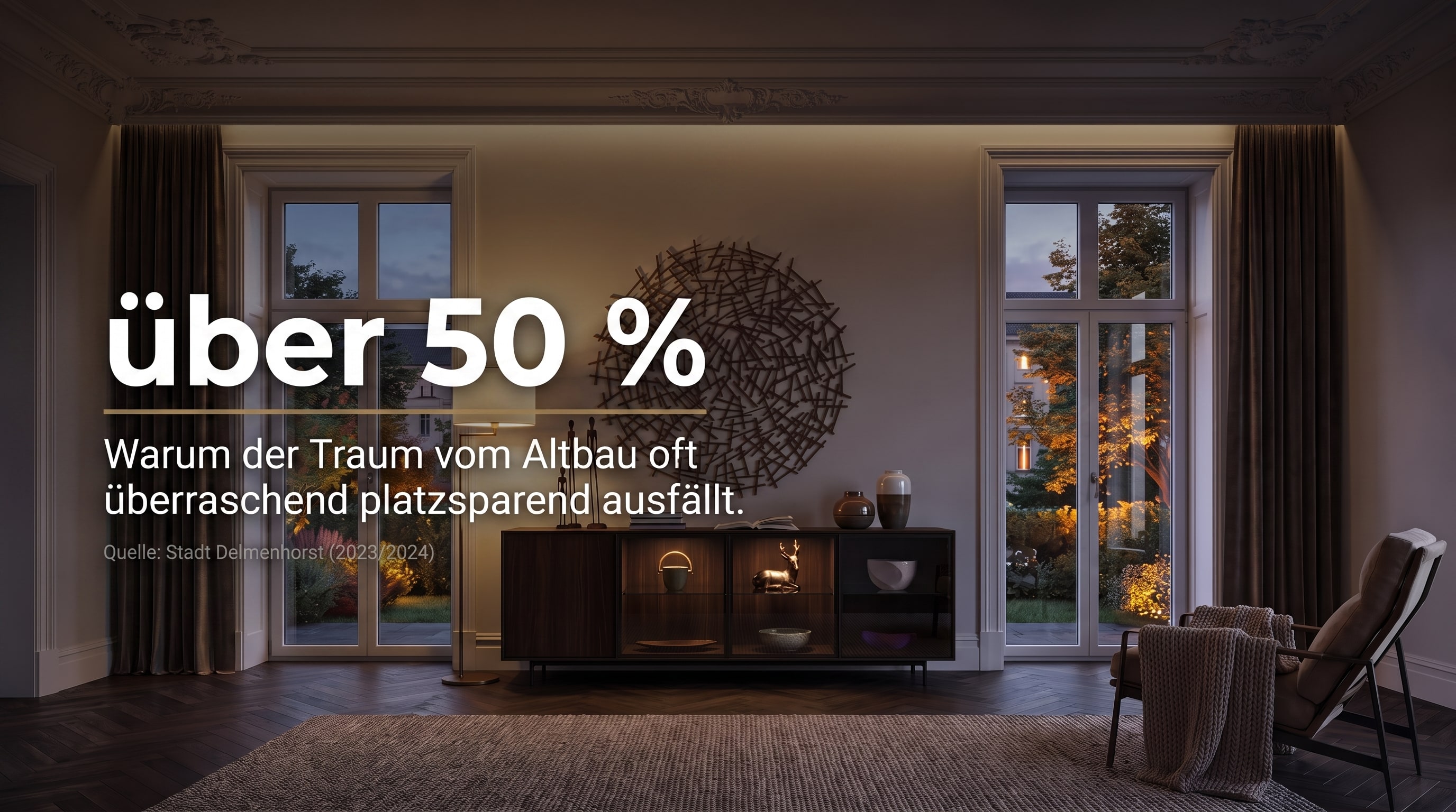über 50 % – Warum der Traum vom Altbau oft überraschend platzsparend ausfällt.