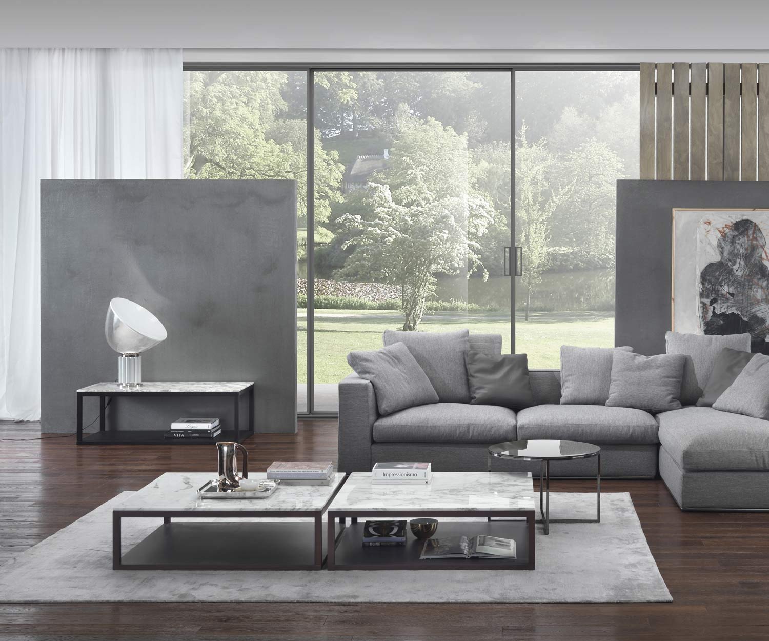 Exklusiver Giulio Marelli Design Couchtisch Stone B 95x95 Carrara Marmor Tischplatte