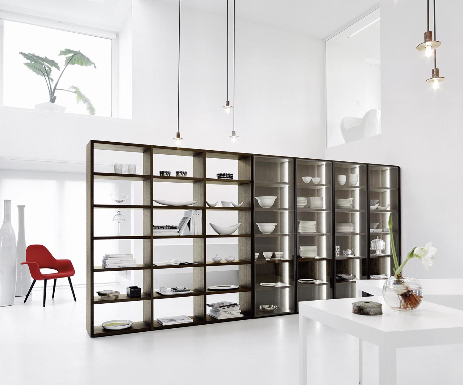 Exklusives Livitalia Design Bücherregal Glastüren Raumteiler C91 Exklusives Livitalia Design Bücherregal Glastüren Raumteiler C91
