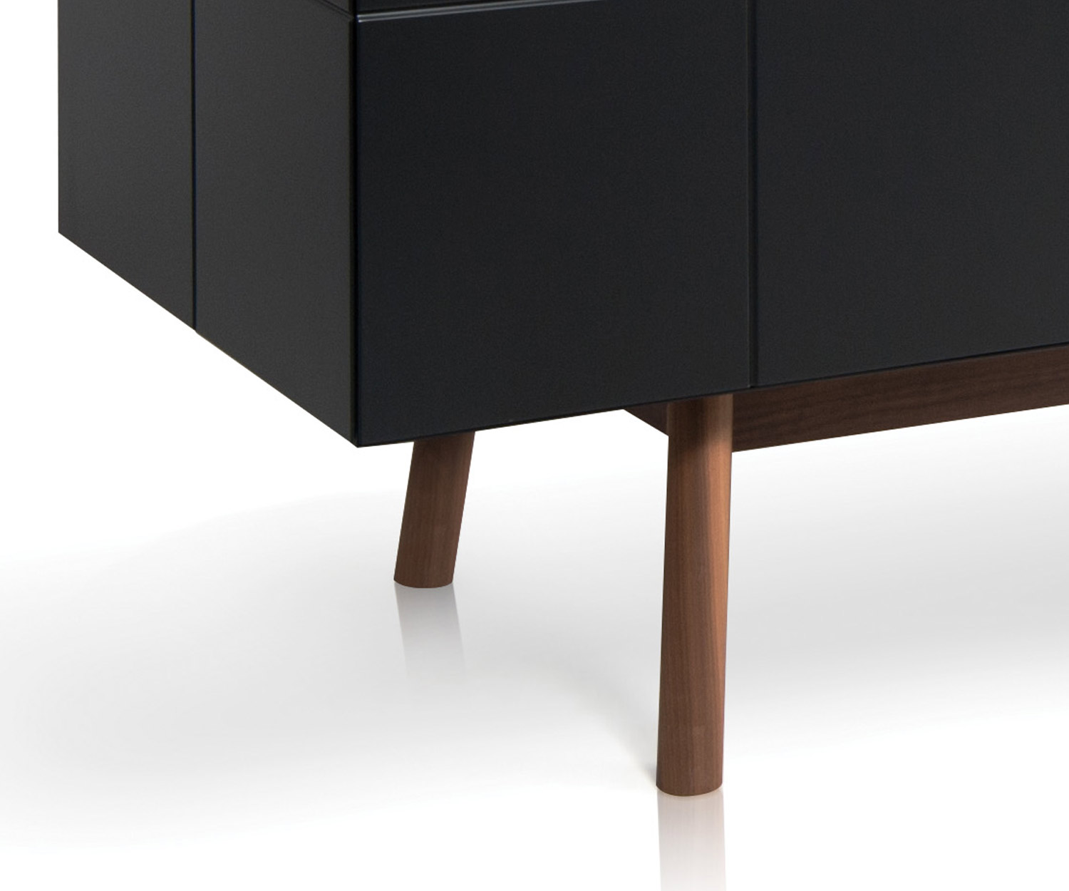 al2 Design Sideboard MOS I KO 003 A in Schwarz im Detail massive Standfüße