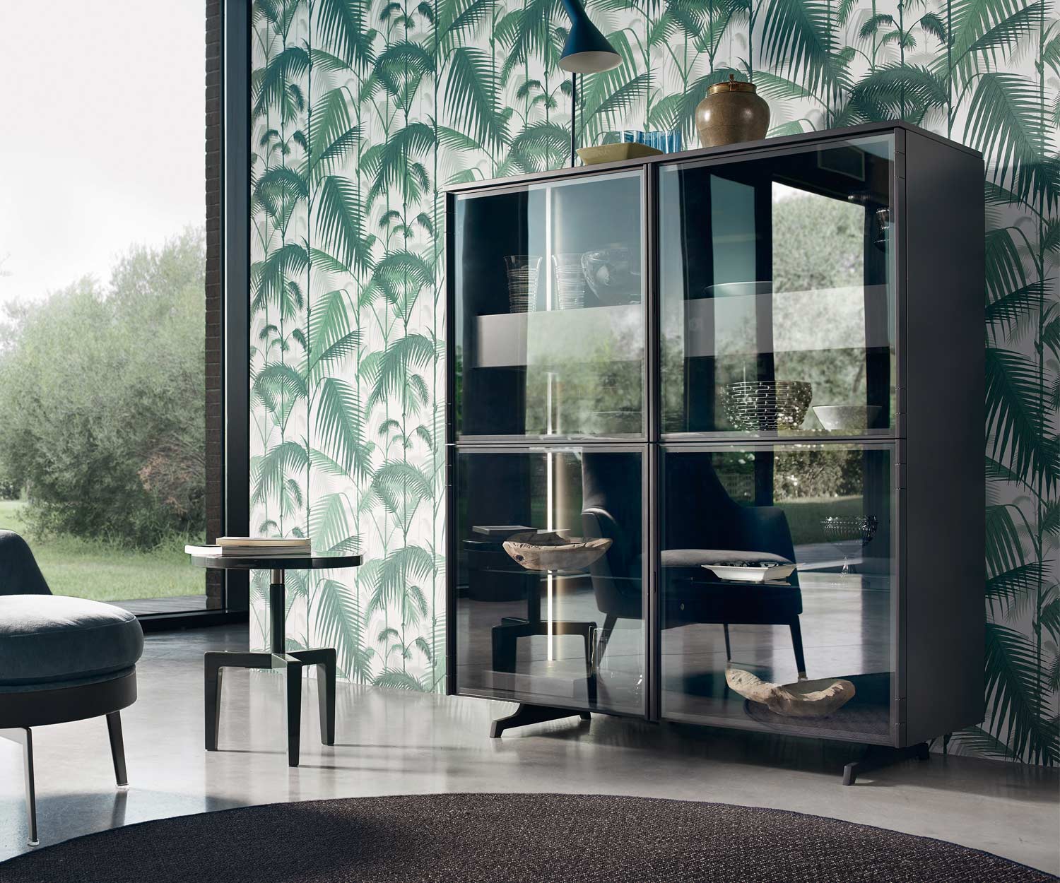 Moderne Livitalia Scrigno Design Glasvitrine transparentes Glas